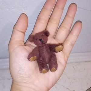 Vintage Miniature 2" Handmade Teddy Bear with moveable limbs